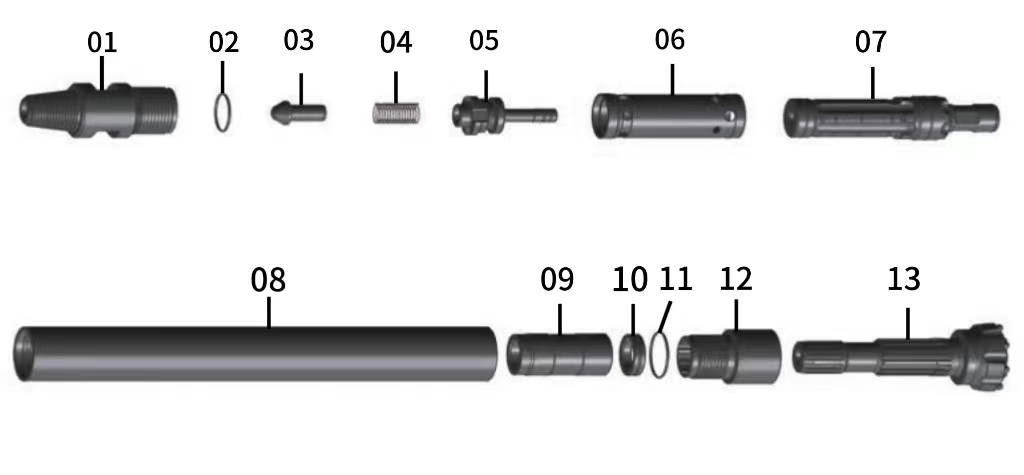 High Air Pressure DTH Hammer Ql Series for Rock Drilling 