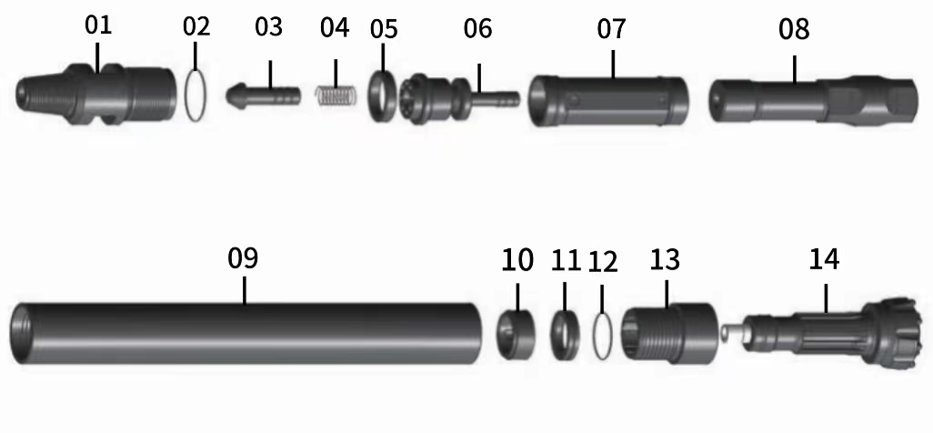 High Air Pressure DTH Drilling Hammers Ql Series (QL40, QL50, QL60, QL80)